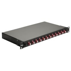 Equip 12-Port Fiber Optic Splice Box, LC Duplex,OM4, 1U, Equipped, Black