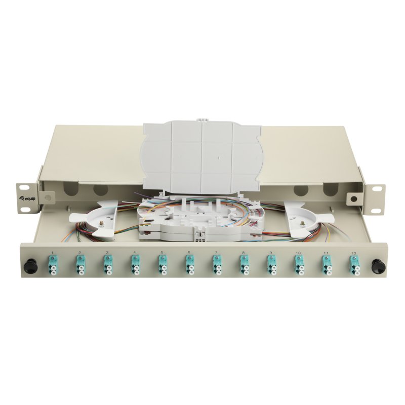 Equip LWL-Spleißkasten 12-Port LC-Duplex OM3 1U komplett gr