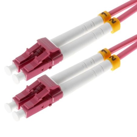 helos LWL OM4 Patchkabel Duplex LSZH 3,0mm LC/LC erikaviolett 1,0m