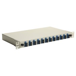 Equip 12-Port Fiber Optic Splice Box, SC Duplex, OS2, 1U, Equipped, Grey