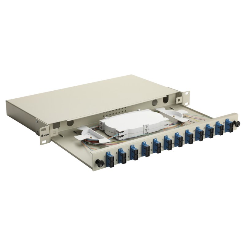 Equip LWL-Spleißkasten 12-Port SC-Duplex OS2 1U komplett gr