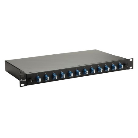 Equip 12-Port Fiber Optic Splice Box, LC Duplex, OS2, 1U, Equipped, Black