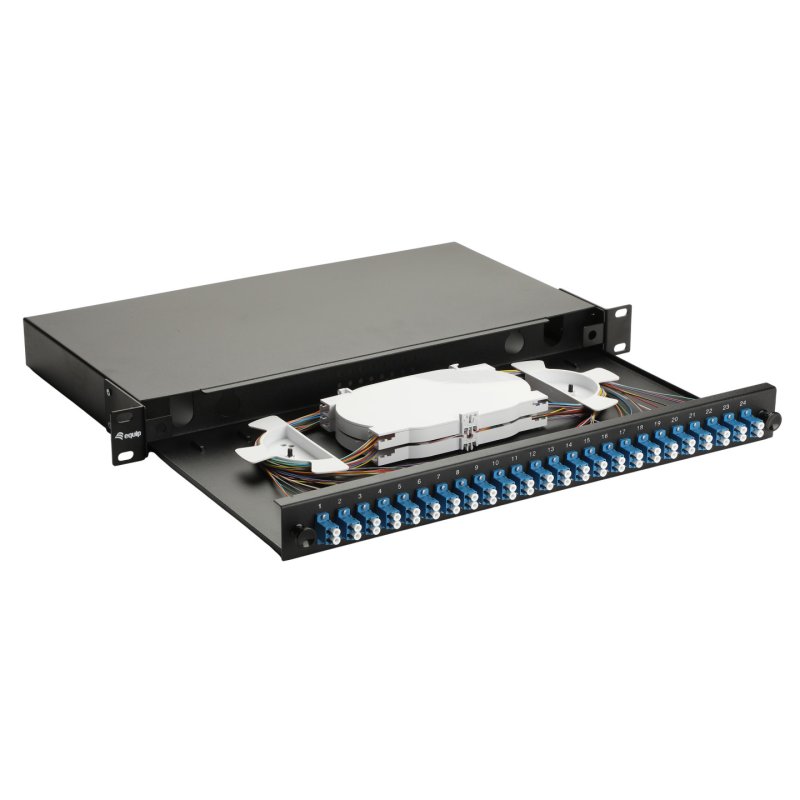 Equip LWL-Spleißkasten 24-Port LC-Duplex OS2 1U komplett sw