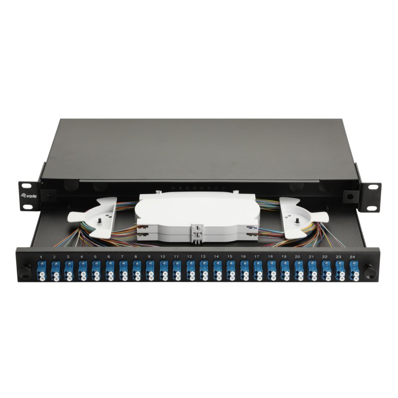 Equip LWL-Spleißkasten 24-Port LC-Duplex OS2 1U komplett sw