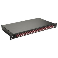Equip 24-Port Fiber Optic Splice Box, LC Duplex, OM4, 1U, Equipped, Black