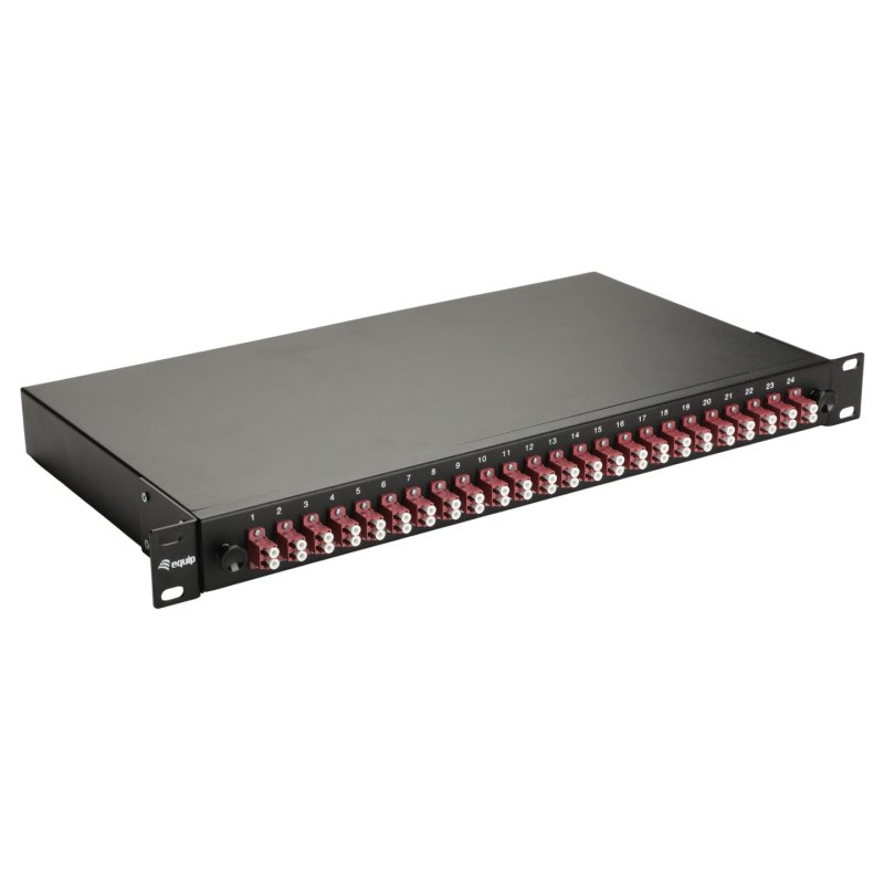 Equip LWL-Spleißkasten 24-Port LC-Duplex OM4 1U komplett sw