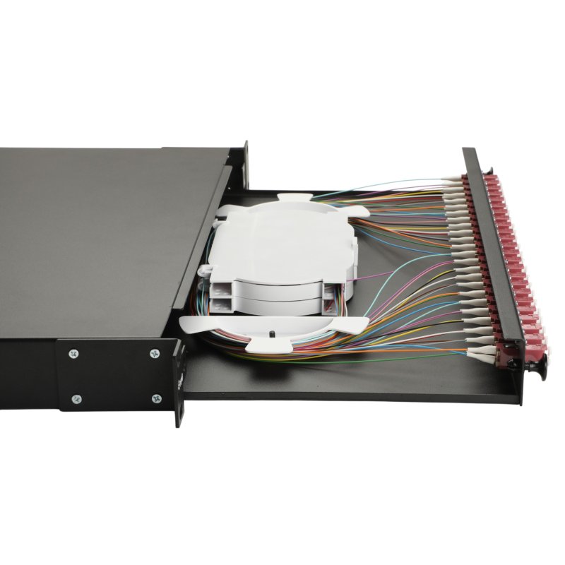 Equip LWL-Spleißkasten 24-Port LC-Duplex OM4 1U komplett sw