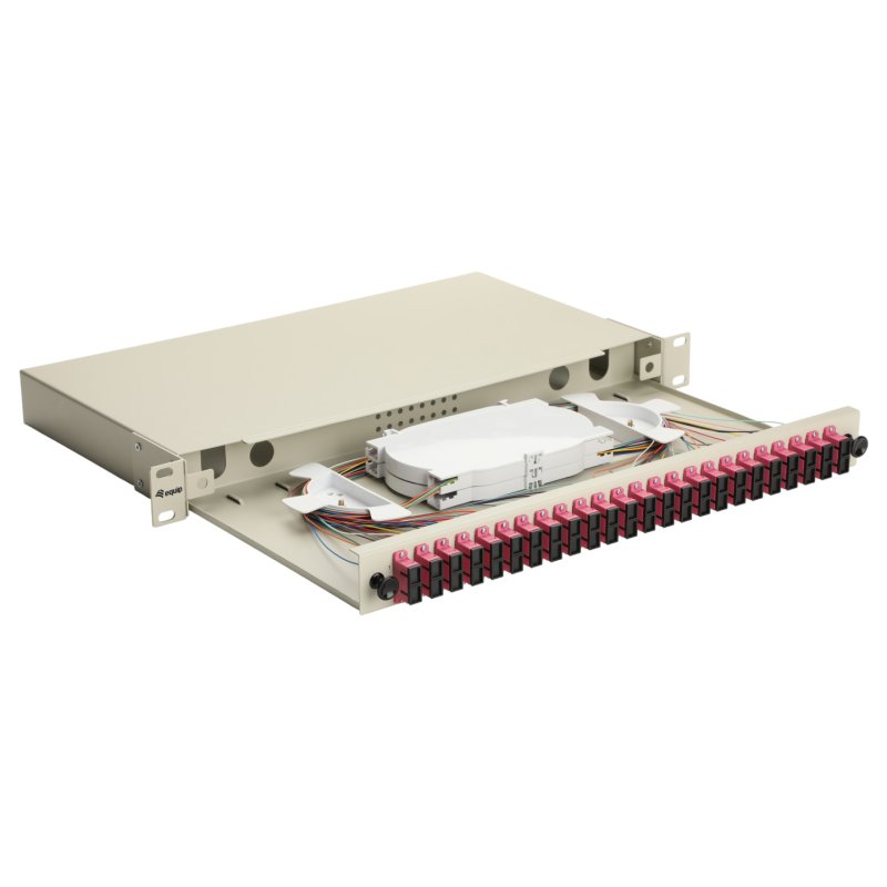 Equip LWL-Spleißkasten 24-Port SC-Duplex OM4 1U komplett gr