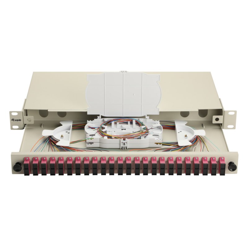 Equip LWL-Spleißkasten 24-Port SC-Duplex OM4 1U komplett gr