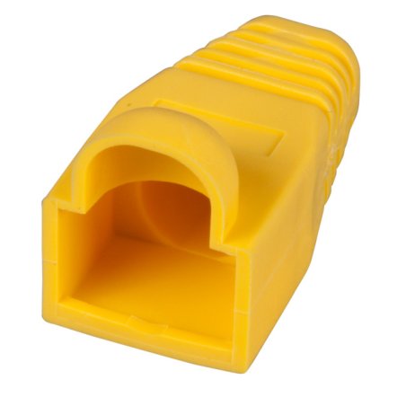 Knickschutztülle RJ45 gelb, mit Rastnasenschutz, 100 Stk