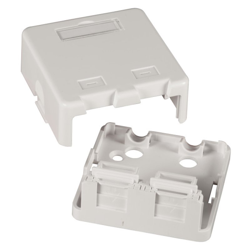 Verteilerbox Aufputz, 2-Port, Staubschutz selbstschlieend