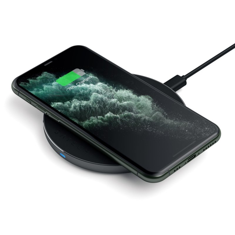 Satechi ST-IWCBM chargeur d'appareils mobiles Smartphone Noir, Gris USB Recharge sans fil Charge rapide Intérieure