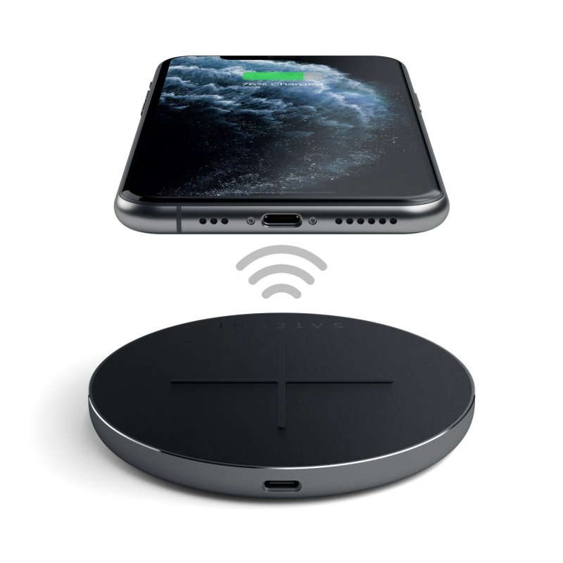 Satechi ST-IWCBM mobile device charger Smartphone Black, Grey USB Wireless charging Fast charging Indoor