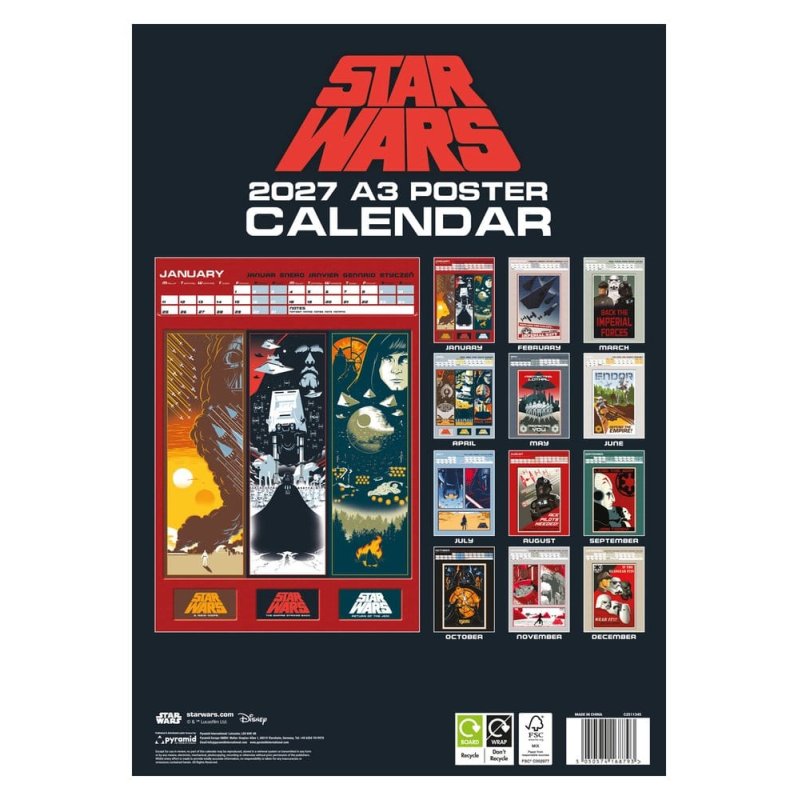 Star Wars Calendar A3 Poster 2027