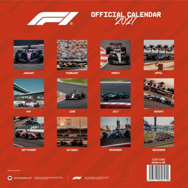 Formula 1 Calendar 2027 30 x 30 cm