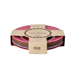 Rice - Melamine Round Dinner Plates - Assorted Solid Colors - 6 Pack