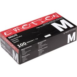 Efalock Emotion Nitrile Disposable Gloves Size M Black - Pack of 100