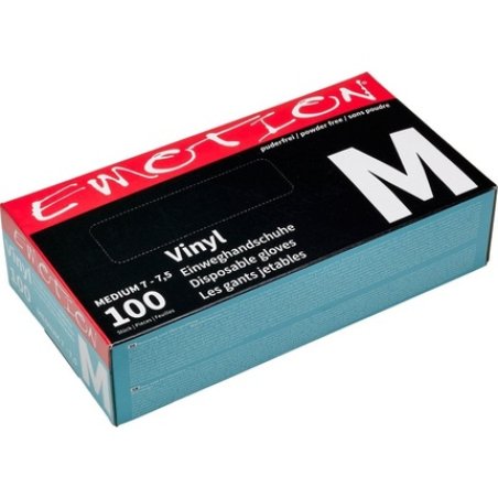 Efalock Emotion Vinyl Disposable Gloves Black Size M - Pack of 100