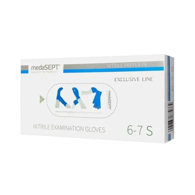 Medisept Nitrile Prefer Powder-Free Diagnostic Gloves Size Small - 100 Pieces