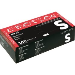 Efalock Emotion Nitrile Disposable Gloves Unpowdered Black Size Small - Pack of 100