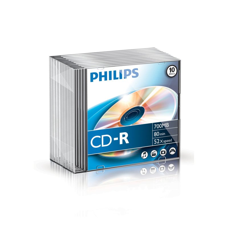 1x10 Philips CD-R 80Min 700MB 52x SL