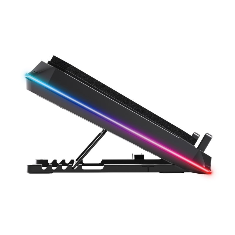 Conceptronic THYIA03B Turbofan Gaming Laptop Cooling Pad with USB Hub, RGB, Sealed Foam, Mobile Holder