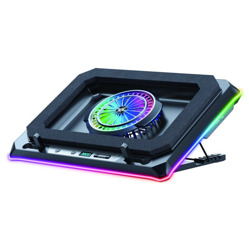 Conceptronic THYIA04B Gaming Laptop Cooling Pad, RGB, Sealed Foam, Mobile Holder