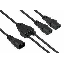 Kabelmeister Kabel / Adapter Noir 2 m IEC C14 Coupleur 2 x C13