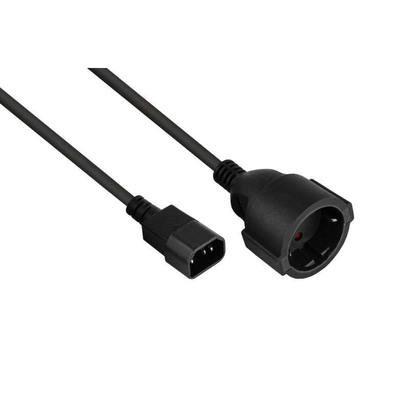 kabelmeister Netzkabel C14 Schutzkontakt-Buchse schw. 0,5m