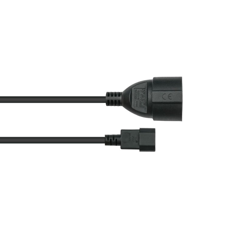 kabelmeister Netzkabel C14 Schutzkontakt-Buchse schw. 0,5m