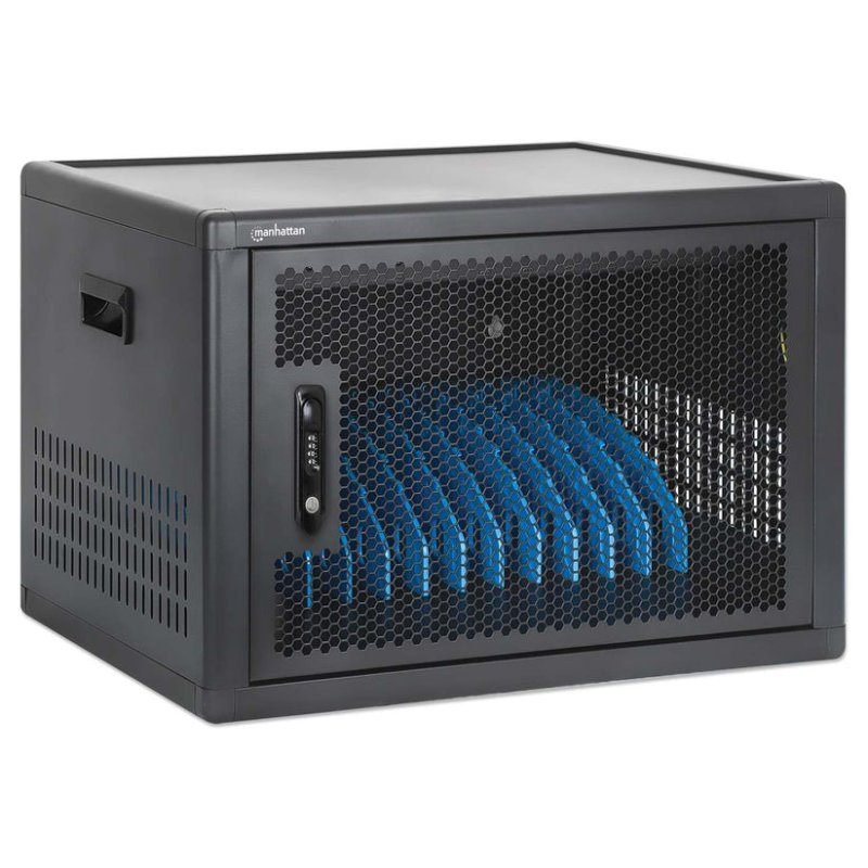 Manhattan Armoire de charge USB-C 65W de bureau 12 ordinateurs portables (jusqu’à 16"), compatible avec ordinateurs