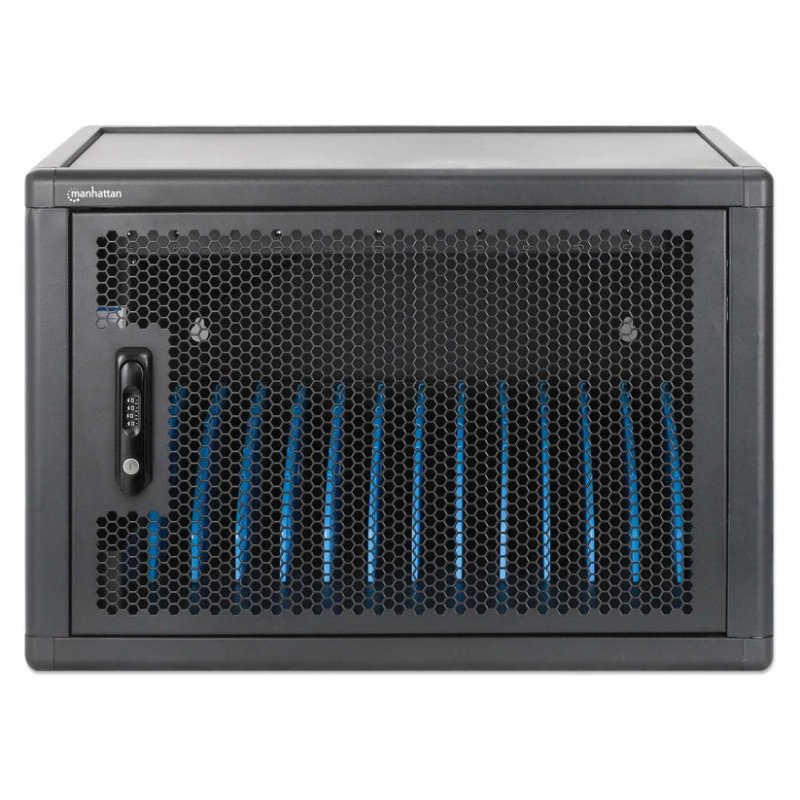 Manhattan Armoire de charge USB-C 65W de bureau 12 ordinateurs portables (jusqu’à 16"), compatible avec ordinateurs