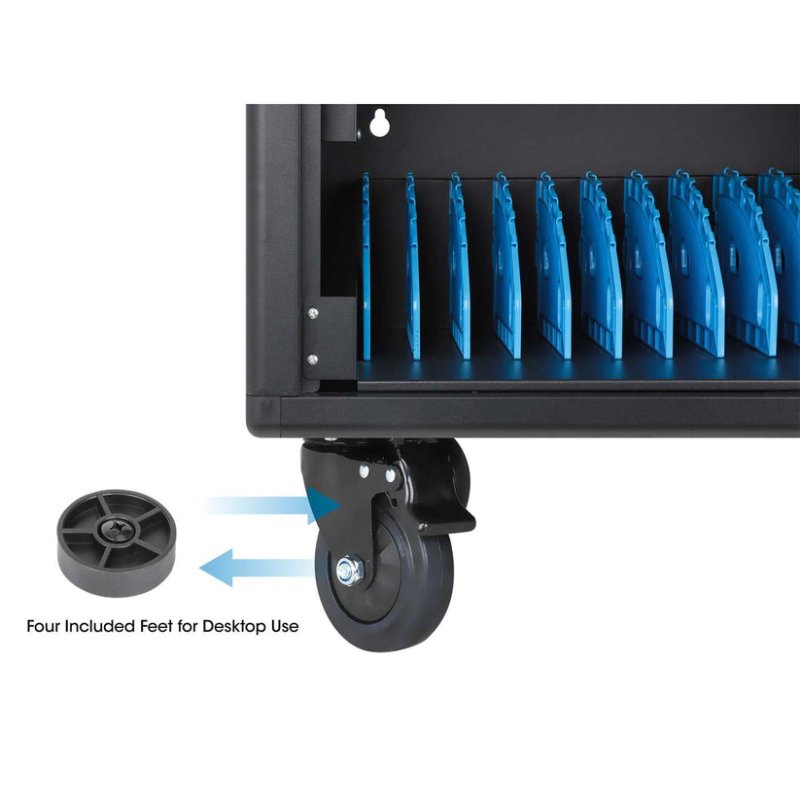 Manhattan Laptop Charging Cabinet Desktop (or trolley) via USB-C 65W 16" 12-bay, Suitable for USB-C laptops (to 16"),