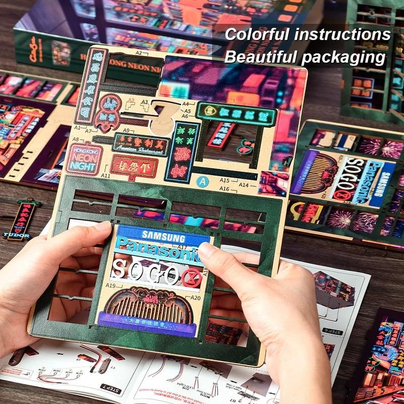 BOOK NOOK KIT - DIY - Hong Kong Lumière Neon - 49pc Eclairage LED