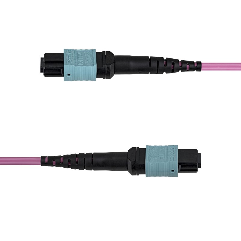 StarTech.com Câble Fibre Optique MTP/MPO de 2m, 12F Type-B, Multimode OM4 MTP/PC Femelle, 50/125, OFNP Plénum