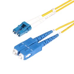 StarTech.com 8m (26ft) LC to SC (UPC) OS2 Single Mode Duplex Fiber Optic Cable, 9/125µm, 100G, Bend Insensitive, Low