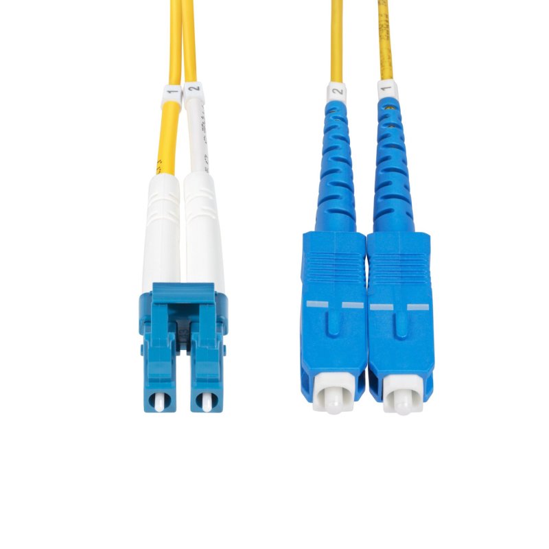 StarTech.com 8m (26ft) LC to SC (UPC) OS2 Single Mode Duplex Fiber Optic Cable, 9/125µm, 100G, Bend Insensitive, Low