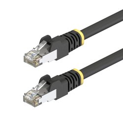 StarTech.com 2m Black Cat6A Outdoor Ethernet Cable, Snagless RJ45, S/FTP, 23AWG Pure Bare Copper, 500MHz, Shielded