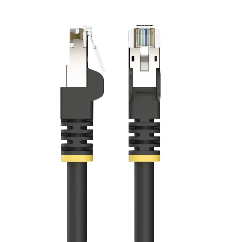 StarTech.com 2m Black Cat6A Outdoor Ethernet Cable, Snagless RJ45, S/FTP, 23AWG Pure Bare Copper, 500MHz, Shielded