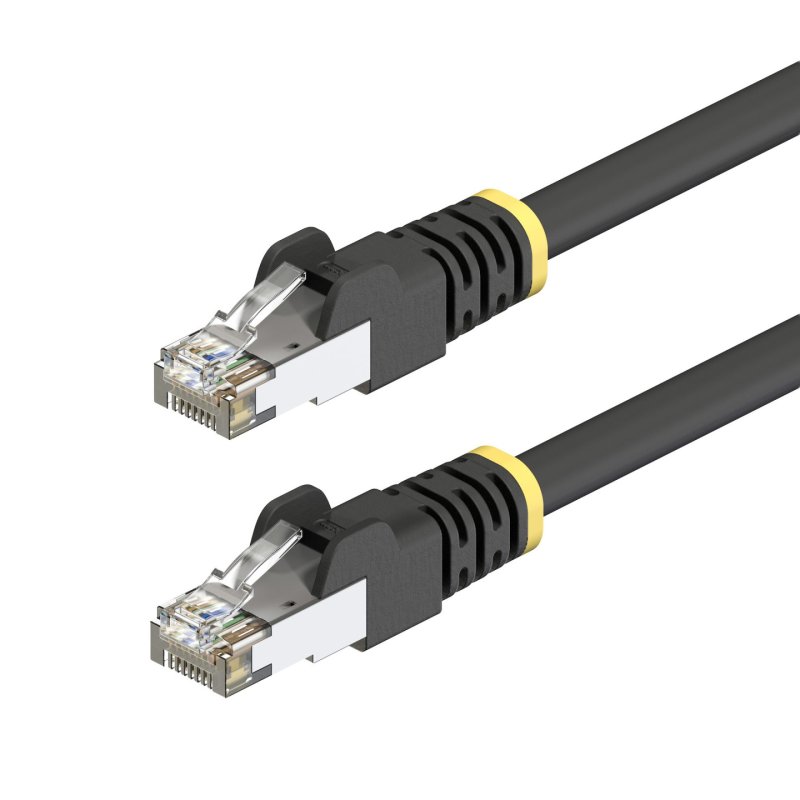 StarTech.com 3m Black Cat6A Outdoor Ethernet Cable, Snagless RJ45, S/FTP, 23AWG Pure Bare Copper, 500MHz, Shielded