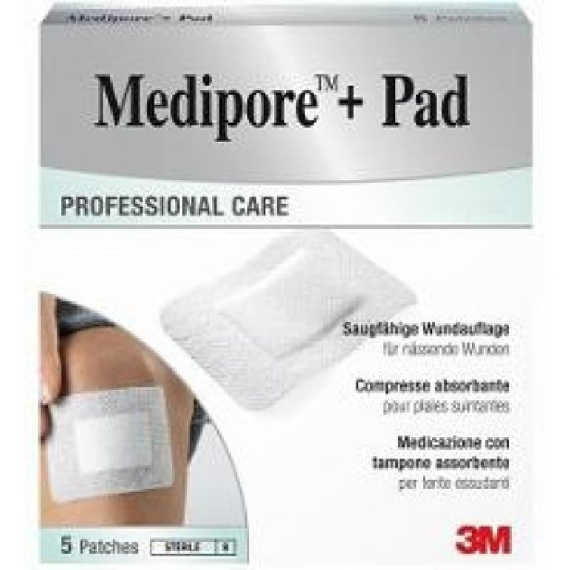 3M Medipore Sterile Dressing with Absorbent Pad 10x20cm - Pack of 5