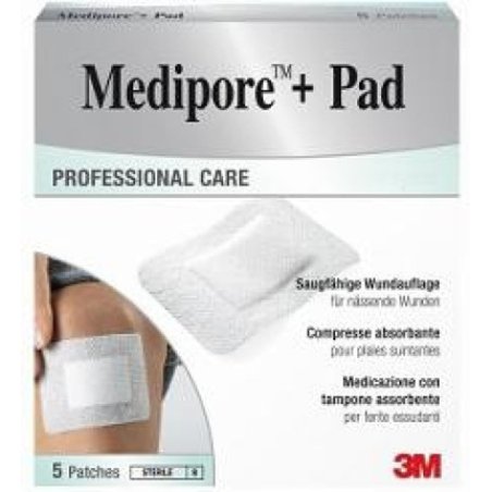 3M Medipore Sterile Dressing with Absorbent Pad 10x20cm - Pack of 5