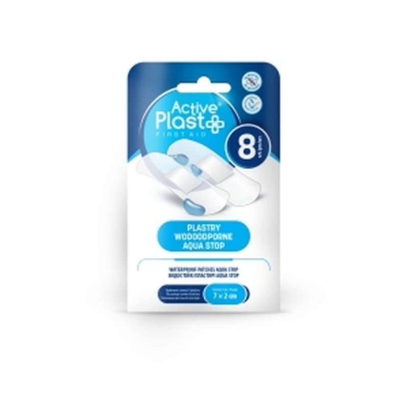 Active Plast Aqua Stop Waterproof Plasters 7x2 cm - Pack of 8