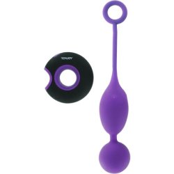 Toyjoy Caresse Embrace II Remote Control Egg Vibrating Love Balls Violet Black 10 x 3.5 cm