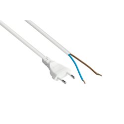 kabelmeister Euro-Netzkabel an open end weiß 3 m