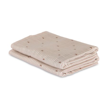 Nuuroo - Josefine bamboo muslin cloth 2-pak - Stripe bow
