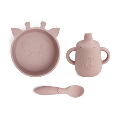 Nuuroo - Elias silicone dinner set 3-pack - Woodrose