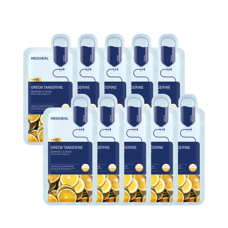 Mediheal - Dermaplus Green Tangerine Mask - Green - 10 pcs.