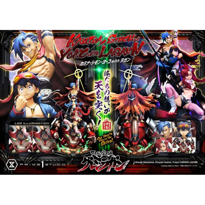 Gurren Lagann statuette Ultimate Premium Masterline Series 1/4 Kamina, Simon & Yoko with Lagann Deluxe Bonus Version 97