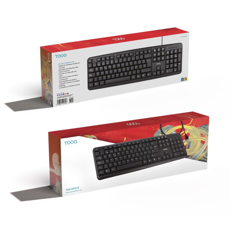 TECLADO TOOQ TQK-2002-B USB 104 TECLAS NEGRO